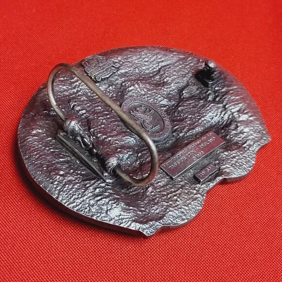 Vintage King of the Road Lone Trucker Red Artic Truck Driver Belt Buckle 1990